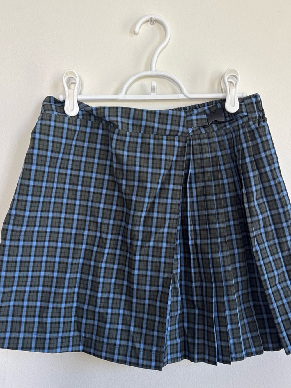 Dark green and Black Plaid Pleated Women's Skirt
